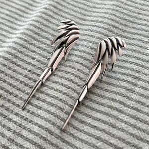 Silver Freedom Angel Bird Wings Earrings